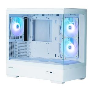 Zalman Case mATX - P30 White - aRGB, Tempered Glass