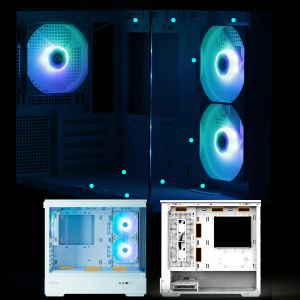 Zalman Case mATX - P30 White - aRGB, Tempered Glass