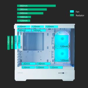 Zalman Case mATX - P30 White - aRGB, Tempered Glass
