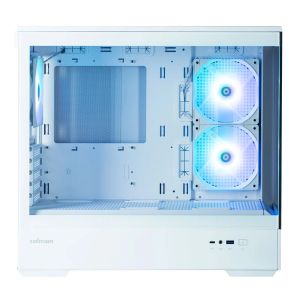 Zalman Case mATX - P30 White - aRGB, Tempered Glass
