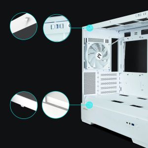 Zalman Case mATX - P30 White - aRGB, Tempered Glass