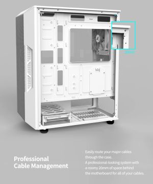 Zalman кутия Case ATX - I3 NEO White - RGB, Mesh