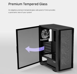 Zalman Case ATX - I3 NEO TG Black - aRGB, Tempered Glass