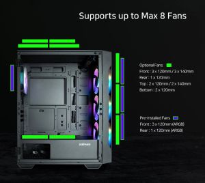 Zalman Case ATX - I3 NEO TG Black - aRGB, Tempered Glass