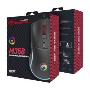 Marvo Gaming Mouse M358 RGB - 7200dpi, 7 programmable buttons