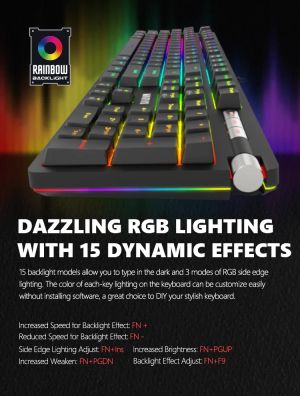 Marvo механична клавиатура Gaming Keyboard Mechanical KG948 - 108 keys, RGB, Macros, Blue switches
