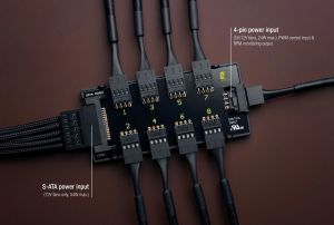 Noctua разклонител за вентилатори Fan Hub - 8 port PWM with SATA Power 5V/12V - NA-FH1