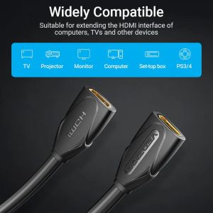 Vention HDMI v2.0 extension Cable Female to Female 0.5M Black, Gold - AAXBD