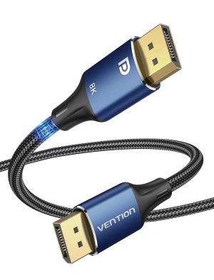 Vention Display Port 1.4 DP M / M 8K 1.5m - Cotton Braided, Blue Aluminum Alloy - HCELG
