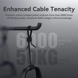Vention Cotton Braided TRRS 3.5mm Male to 3.5mm F - 1m - Gold plated, Aluminum alloy - BHCBF