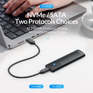 Orico Storage - Case - M.2 NVMe M/B key 10 Gbps Black - PWM2-G2