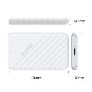 Orico кутия за диск Storage - Case - 2.5 inch USB3.0 WHITE - 25PW1-U3-WH