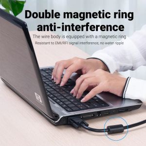 Vention Кабел за монитор Cable VGA HD15 M / M 1.5m Gold Plated, 2 Ferrites - DAEBG