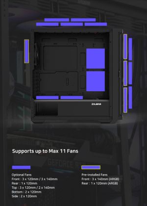 Zalman Case EATX - Z10 PLUS - Tempered Glass