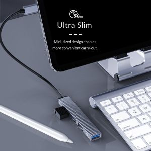 Orico USB3.0/2.0 HUB 3 port + card reader TYPE C, Aluminum - AH-12F-GY