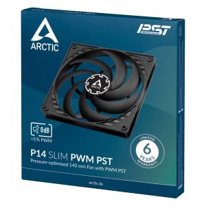 Arctic управляем вентилатор Fan 140x140x16mm - P14 SLIM PWM PST - 150-1800rpm