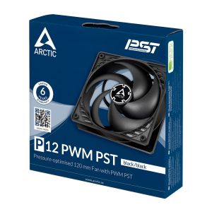 Ventilator controlabil Arctic Ventilator 120mm P12 PWM PST negru/negru - 200-1800rpm - ACFAN00120A