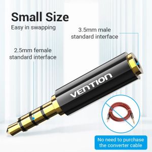 Vention Adapter Audio 3.5mm M / 2.5mm F  Black Metal - BFBB0