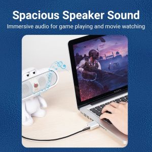 Vention USB Sound card - Headphones, Mic, Silver - VAB-S13