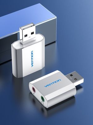 Vention USB Sound card - Headphones, Mic, Silver - VAB-S13