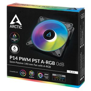 Ventilator Arctic Ventilator 140 mm P14 PWM PST A-RGB 0dB (negru)