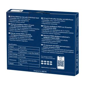 Arctic разклонител за вентилатори Case Fan Hub - 10 port PWM with SATA Power