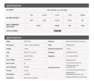 Zalman захранване PSU MegaMax 700W 80+ ZM700-TXII