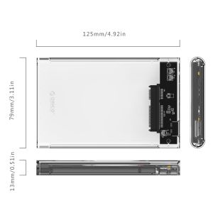 Cutie externă transparentă Orico pentru stocare pe disc - Carcasă - 2.5 inch USB 3.0 transparent - 2139U3-CR