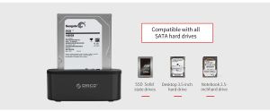 Orico Storage stație de andocare - HDD/SSD Dock - 2.5 și 3.5 inch USB3.0 - 6218US3