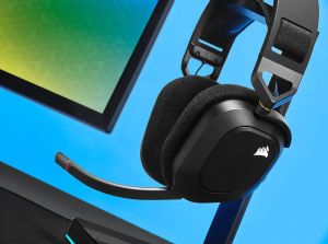 Gaming headset with microphone Corsair HS80 RGB Carbon wireless PC/PS5/PS4