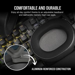 Gaming headset with microphone Corsair HS65 v2 Carbon wireless and Bluetooth PC/PS5/PS4, Black