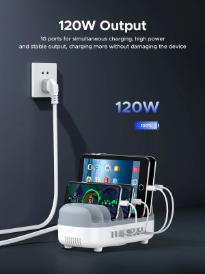 Orico Charger Station 220V - 10 x USB 120W white - DUK-10P-EU-WH