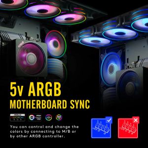 Fans EZDIY-FAB Moonlight Black RGB PWM 120mm - 5 Pack