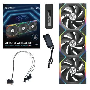Вентилатори 3бр Lian Li UNI FAN SL Wireless ARGB PWM - 120 mm Черен + Контролер