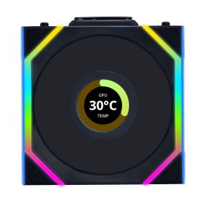 Lian Li UNI FAN SL Wireless LCD ARGB PWM Reverse Blade Fan - 120 mm Black