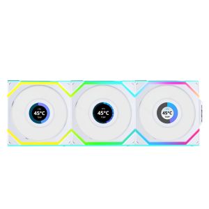 Triple Fan Pack Lian Li UNI FAN SL Wireless LCD ARGB PWM - 120 mm White