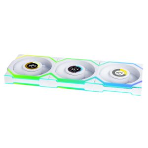 Triple Fan Pack Lian Li UNI FAN SL Wireless LCD ARGB PWM - 120 mm White