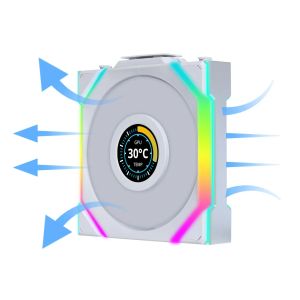 Triple Fan Pack Lian Li UNI FAN SL Wireless LCD ARGB PWM Reverse Blade - 120 mm White