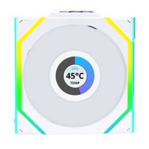 Triple Fan Pack Lian Li UNI FAN SL Wireless LCD ARGB PWM Reverse Blade - 120 mm White