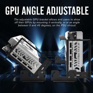 EZDIY-FAB Vertical PCIe 4.0 GPU Mount Bracket Graphic Card Holder 45° Riser Cable - Black