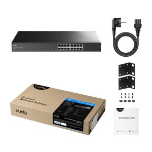 Суич  Cudy GS1016L, 16x порта, 10/100/1000, за 19"rack, метален