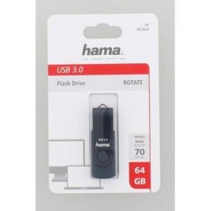 Stick de memorie USB HAMA Rotate, 64 GB, USB 3.0 70 MB/s, albastru petrol