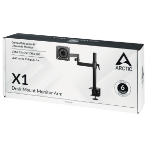 Suport pentru monitor de birou ARCTIC X1, reglabil, 13"-49", 15 kg, negru