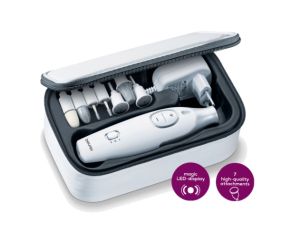 Manicure/pedicure set Beurer MP 42 Manicure/pedicure set; 7 attachments; adjustable speed; left/right rotation; LED lights; storage case