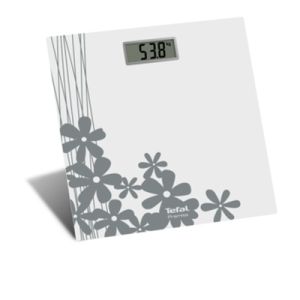 Scale Tefal PP1430V0, Premiss Flower, glass platform (30x30x2cm), 150kg /100 g, display (65x28mm), 1 battery CR 2032