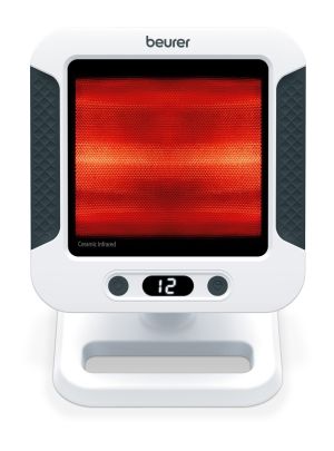 Beurer IL 60 infrared heat lamp, For colds and muscle tension, SCHOTT NEXTREMA glass-ceramic cover lens, UV blocker, Adjustable shade from 0-40 degrees, 300W, electronic timer, Medical device