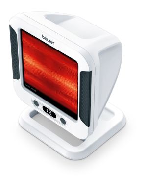 Beurer IL 60 infrared heat lamp, For colds and muscle tension, SCHOTT NEXTREMA glass-ceramic cover lens, UV blocker, Adjustable shade from 0-40 degrees, 300W, electronic timer, Medical device