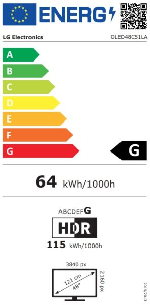 TV LG OLED48C51LA, 48" UHD OLED evo, 4K (3840 x 2160), DVB-C/T2/S2, Full Cinema Screen, Alpha 9 AI 4K Gen8, 120Hz Native (VRR 144Hz), ThinQ AI, HDR10, VRR, NVIDIA G-SYNC, AMD FreeSync, Dolby Vision, Dolby Atmos, Wi-Fi 6, Bluetooth, HDMI, USB, Airpl