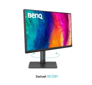 Monitor BenQ PD2706QN, 27", 100Hz, 4K IPS, AQCOLOR, Designer, Pantone, Nano Matte Panel, HDR10, 100% sRGB, Card Reader, HDMI (2.0), DP (1.4), USB-C (DP alt. PD 90W), USB Hub, 3.5 Jack, 2x 3W, Pivot, Height adj. 115mm, VESA 100