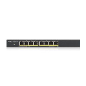 Switch ZyXEL GS1900-8HP, 8 porturi GbE L2 PoE Smart Switch, 802.3at, desktop, fără ventilator, 70 W